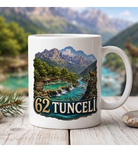 62 Tunceli Munzur Gözeleri Dağ Keçisi Doğa Temalı Baskılı Seramik Kupa