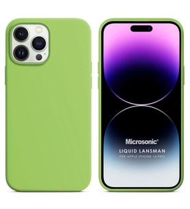 Microsonic Apple iPhone 14 Pro Kılıf Liquid Lansman Silikon Açık Yeşil