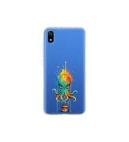 Redmi 7A ile uyumlu Splash ahtapot tasarımlı şeffaf silikon kılıf