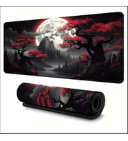 90X40 CM KARANLIK KIRMIZI AY TEMALI KAYDIRMAZ TABAN SPEED YÜZEY OYUNCU MOUSE PAD GAMİNG