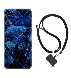 General Mobile Gm 23 Kılıf Silikon Boyun Askılı İpli Desenli Silikon Blue Foid 1628