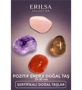 Sertifikalı Ametist Dumanlı Kuvars Pembe Kuvars ve Karnelyan Doğal Taş Seti – Pozitif Enerji Set (Çok Renkli)