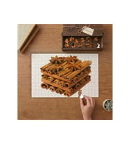 Tarçın Kabukları ve Anason Tasarımı 240 parça Ahşap Puzzle Ahşap Kutuda MP01650