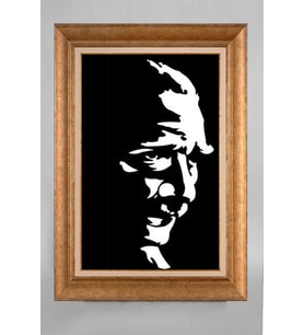 Altın Varaklı Paspartulu Çerçeveli Atatürk Tablo nt840