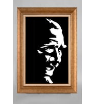 Altın Varaklı Paspartulu Çerçeveli Atatürk Tablo nt840