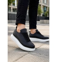 Lexa Cilt Deri Erkek Günlük Sneaker Ayakkabı - Siyah