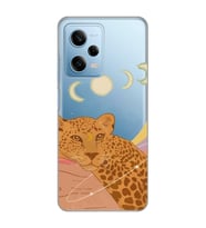 Redmi Note 12 Pro 5G Uyumlu Leopar Tasarımlı Şeffaf Telefon Kılıfı