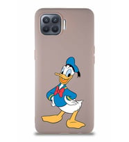 Oppo Reno 4 Lite Soft Premier Kapak Donald Duck-C Tasarımlı Silikon Kılıf - Pudra (Şeffaf)