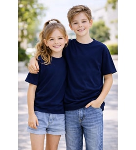 Unisex Basic Kısa Kollu Çocuk T-Shirt