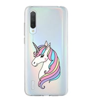 Xiaomi Mi 9 Lite Uyumlu Kapak Unicorn Tasarımlı Şeffaf Silikon Kılıf