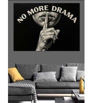 No More Drama Sessizlik Dekoratif Kanvas - Mdf Ahşap Tablo