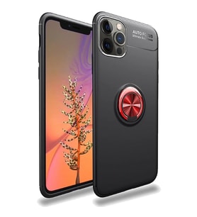 Apple iPhone 12 Pro Max Yüzüklü Power Silikon Kılıf (Kırmızı)