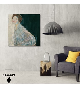 Kare Kanvas Tablo Ünlü Eserler Gustav Klimt-Dame in Weiß (1917-1918)