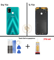 Infinix Smart 5 Yeşil Uyumlu Arka Kapak + Yapıştırıcı ve Vida Seti Arka Cam Batarya Pil Kapağı