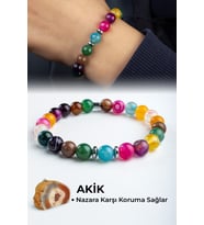 Madagaskar Akik Doğal Taş Karışık Küre Kesim 8mm Bileklik