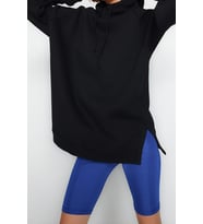 Tarz Bol Kapüşonlu Düşük Kol Uzun Şardonlu Örme Sweatshirt
