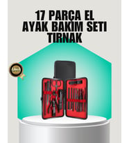 Northcity Siyah Kaymaz Teknolojili El ve Ayak Bakım Seti - 17 Parçalık Paslanmaz Çelik Manikür Seti