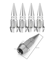 Oto Araba Sibop Kapağı Seti Metal Sivri 4'lü Set Krom 60 Mm (Mavi)