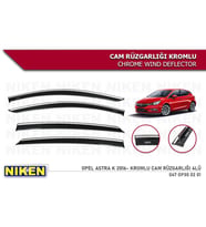Opel Astra K Kromlu Cam Rüzgarlığı Niken 2015+ (Beyaz)