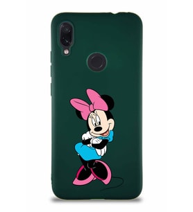 Xiaomi Redmi Note 7 Soft Premier Kapak Minnie Mouse-D Tasarımlı Silikon Kılıf - Yeşil (Şeffaf)