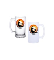 Ghostbastır Design Kedi Yoga Kulplu Bira Bardağı Buzlu veya Şeffaf Seçenekli 0137