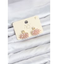 Pembe Zirkon Taşlı Gold Swan Kuğu Model Kadın Küpe 5886 - SSSSSS2882-9435
