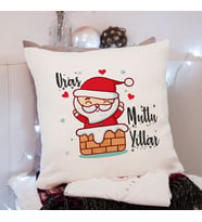 Mutlu Yıllar & Merry Christmas & Yılbaşı & Noel Baba Tasarımlı Yastık Kişiye Özel