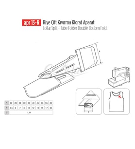 Biye Çift Kıvırma Klorat(Etek) Apara 22x5mm / APR 13-R