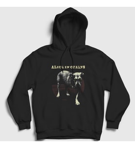 Presmono Unisex Siyah Dog Alice In Chains Kapüşonlu Sweatshirt 7492tt