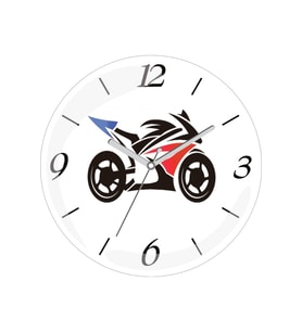Moto Racing Motorsiklet 30 Cm Bombeli Gerçek Cam Duvar Saati