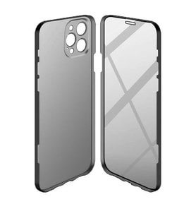 Apple iPhone 13 Pro Max Kılıf Led 360 Derece Tam Koruma Kılıf (Siyah)
