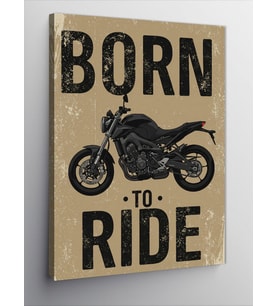 Kanvas Tablo "Born to Ride" Motosiklet Temalı Poster