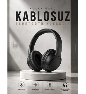 Kulak Üstü Kablosuz Bluetooth Kulaklık Yüksek Ses Kaliteli ANC Özelliği