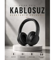 Kulak Üstü Kablosuz Bluetooth Kulaklık Yüksek Ses Kaliteli ANC Özelliği