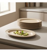 GÜRAL PORSELEN Güral 2 Adet 24 Cm Kayık Tabak Reaktif Agate Vr 969