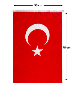 Türk Bayrağı 50x75 cm Alpaka Kumaş (Kırmızı)