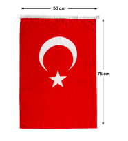 Türk Bayrağı 50x75 cm Alpaka Kumaş (Kırmızı)