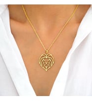 Kişiye Özel 925 Ayar Gümüş Aslan Kolye (Gold)