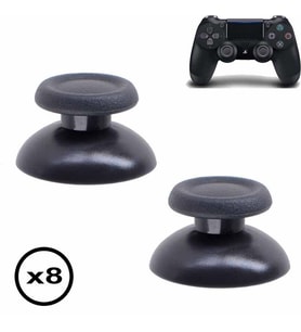 8 Adet PS4 Analog Topuz Orjinal Yedek Parça PS4 Topuz Thumb Stick v1 v2 Tüm PS4 Kollara Uyumlu (Siyah)