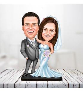 kişiye özel karikatür biblo gelin damat