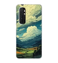 Xiaomi Mi Note 10 Lite Uyumlu Doğa ve Bulut Desenli Şeffaf Telefon Kılıfı