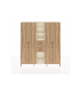 Hyperion Dolap 15 Raflı 2 Çekmeceli 4 Kapaklı 220x44x243 Aytaşı-Çam/Çam