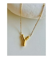 GOLD RENK Y HARF ÇELİK BALON KOLYE ACR5665