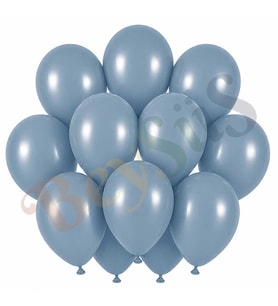 Mavi Cam Renk Lateks Retro Balon (30 cm) - 12 Adet