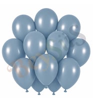 Mavi Cam Renk Lateks Retro Balon (30 cm) - 12 Adet