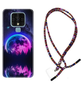 Tecno Camon 16 18P Pova Kılıf Boyun Asklı Rasta Silikon Star Planet 1652