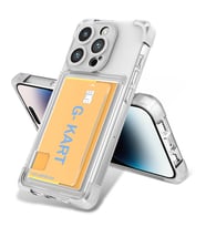 Lexroo iPhone 14 Pro Max Kılıf Airbag Tasarımlı Şeffaf Kartlıklı G-Kart Kılıf - Renksiz