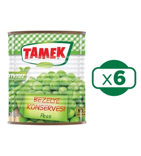 Tamek Bezelye Konservesi Net 830 gr x 6 Adet