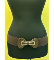 KAHVERENGİ LASTİKLİ ÇELİK TOKALI KADIN KEMER ELBİSE KEMERİ 78X6 CM