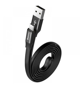 Baseus Nimble 2A Type-C Şarj ve Data Kablosu 1.2 Metre Siyah CATMBJ-AO1